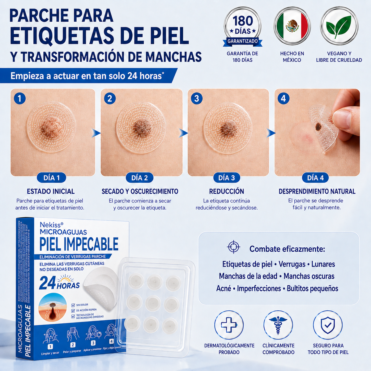 👩‍⚕️🎉𝑻𝒊𝒆𝒏𝒅𝒂 𝑶𝒇𝒊𝒄𝒊𝒂𝒍 | 𝑵𝐞𝒌𝐢𝐬𝐬® 🌿 𝑀𝑖𝑐𝑟𝑜𝑎𝑔𝑢𝑗𝑎𝑠 𝑃𝑖𝑒𝑙 𝐼𝑚𝑝𝑒𝑐𝑎𝑏𝑙𝑒 𝐸𝑙𝑖𝑚𝑖𝑛𝑎𝑐𝑖ó𝑛 𝐷𝑒 𝑉𝑒𝑟𝑟𝑢𝑔𝑎𝑠 𝑃𝑎𝑟𝑐ℎ𝑒 (𝑃𝑎𝑟𝑎 𝑎𝑐𝑟𝑜𝑐𝑜𝑟𝑑𝑜𝑛𝑒𝑠, 𝑝𝑒𝑞𝑢𝑒ñ𝑎𝑠 𝑖𝑚𝑝𝑒𝑟𝑓𝑒𝑐𝑐𝑖𝑜𝑛𝑒𝑠 𝑐𝑢𝑡á𝑛𝑒𝑎𝑠, 𝑣𝑒𝑟𝑟𝑢𝑔𝑎𝑠, 𝑙𝑢𝑛𝑎𝑟𝑒𝑠, 𝑚𝑎𝑛𝑐ℎ𝑎𝑠 𝑑𝑒 𝑙𝑎 𝑒𝑑𝑎𝑑 𝑦 𝑝𝑟𝑜𝑏𝑙𝑒𝑚𝑎𝑠 𝑑𝑒 𝑝𝑖𝑔𝑚𝑒𝑛𝑡𝑎𝑐𝑖ó𝑛.)