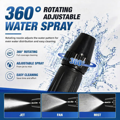🔥2026 Upgrade Heavy Duty High Pressure Hose Nozzle, Adjustable Booster Home High Pressure Car Wash Water Gun with Booster Nozzle