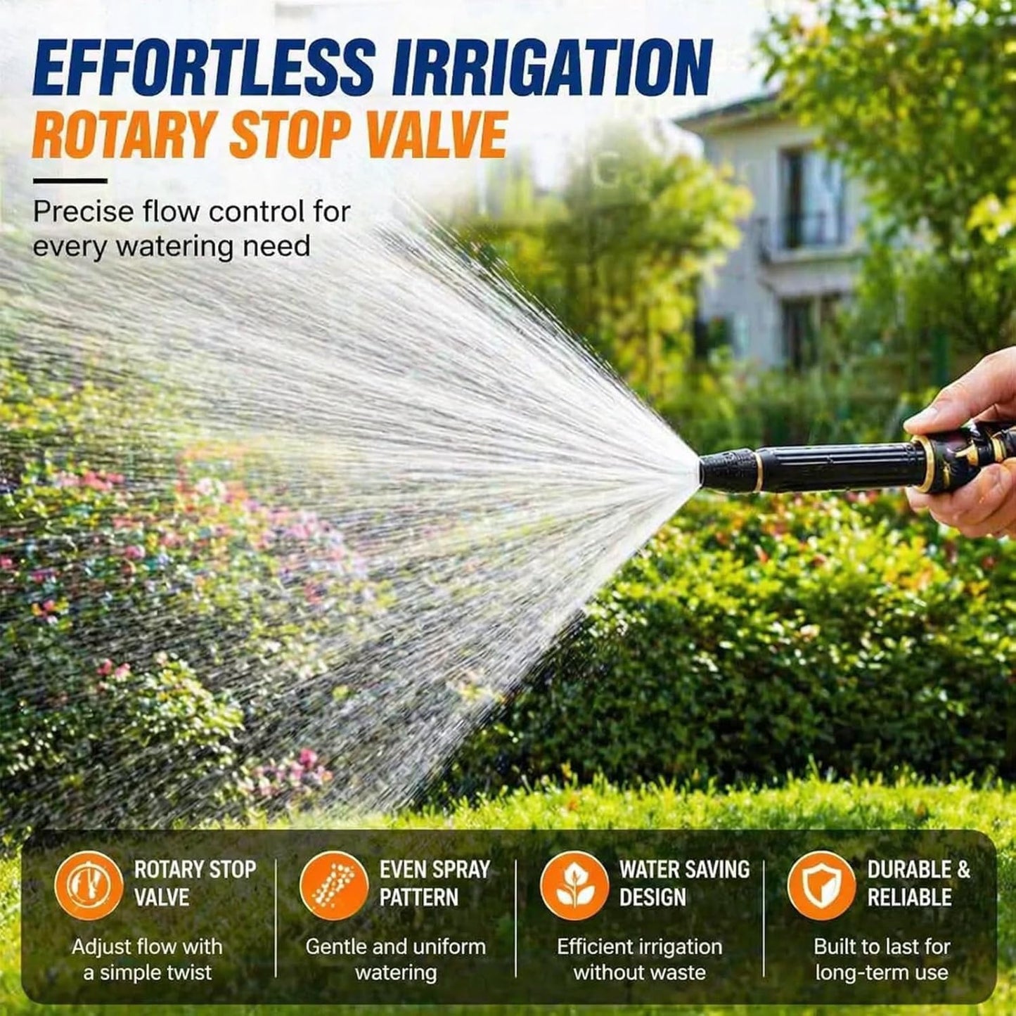🔥2026 Upgrade Heavy Duty High Pressure Hose Nozzle, Adjustable Booster Home High Pressure Car Wash Water Gun with Booster Nozzle