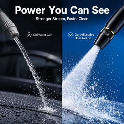 🔥2026 Upgrade Heavy Duty High Pressure Hose Nozzle, Adjustable Booster Home High Pressure Car Wash Water Gun with Booster Nozzle